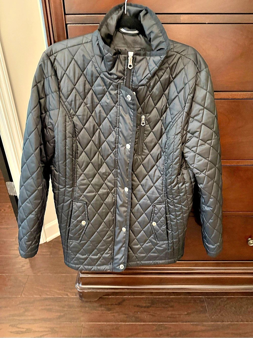 Nautica Women's Diamond Quilted Jacket Black XL
